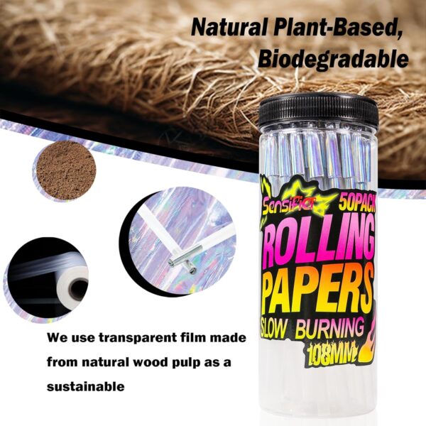 50 PACK Clear Pre Rolled Cones| King Size Rolling Paper Cone 108 MM - Image 2