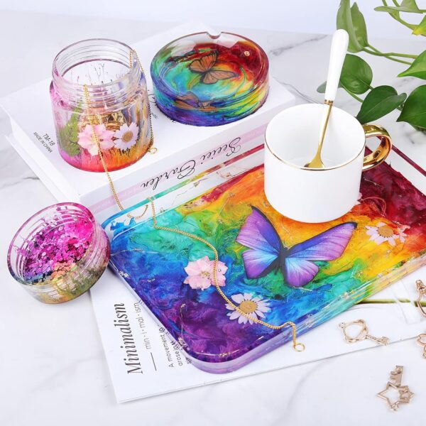 LET'S RESIN Silicone Mold Kit with Rolling Tray, Ashtray Jar with Lid for Casting Epoxy, DIY Storage - Image 4