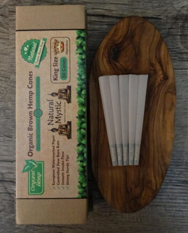 Pre Rolled Cones King Size – 50 Pack Hemp Rolling Paper Unbleached Brown Organic Fibers Classic Preroll Natural Mystic Pre Roll Papers With Filter Tips Use Cone Loader Filling Packing Sticks - Image 4