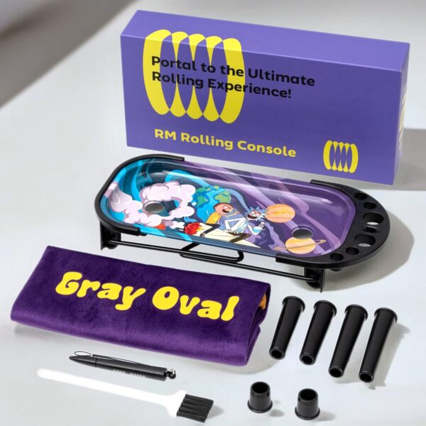 Rolling Tray with Cone Loader Accessories for King Size & 1 1/4 Size Pre Rolled Cones, Cone Filler & Foldable Stand - All-in-one Rolling Tray Set with Storage Bag by Gray Oval - Image 6
