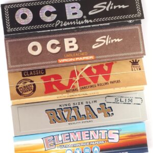 Sample set - 5 booklets King Size Slim papers - 161 papers - OCB RAW Rizla Elements