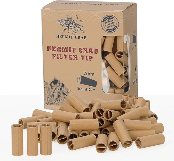 hermit crab Unbleached pre Rolled Pen tip | 100 Pen Tips | Ø. 7mm | Rolled Paper Pen tip, (Brown, 100) - Image 2