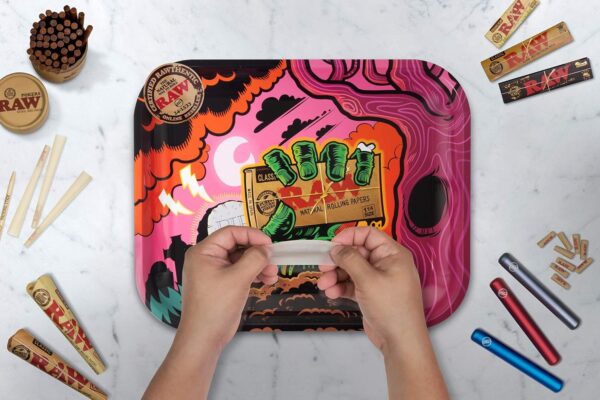 RAW Zombie Metal Rolling Tray - Size - Large - Polished Smooth Edges Simple Maintenance - Rust and Wear Resistant Clear Coating - Image 4