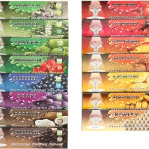 Flavored Rolling Papers with Tips, 15 Gums 750 PCS King Size Papers, Random Mix Flavors (110mm)