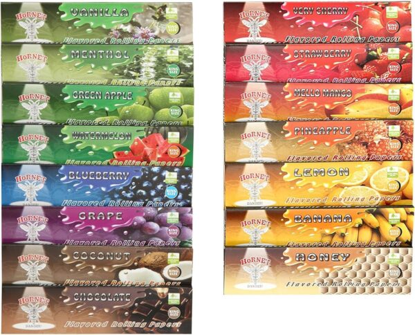 Flavored Rolling Papers with Tips, 15 Gums 750 PCS King Size Papers, Random Mix Flavors (110mm)