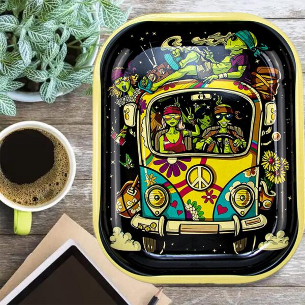 Small Metal Trays with PVC Soft Magnetic Lid Metal Tray with Lid Cover Small Cute Decorative Tray Ideal Storage for Home or on The Go, 7" x 5.5" - Image 6