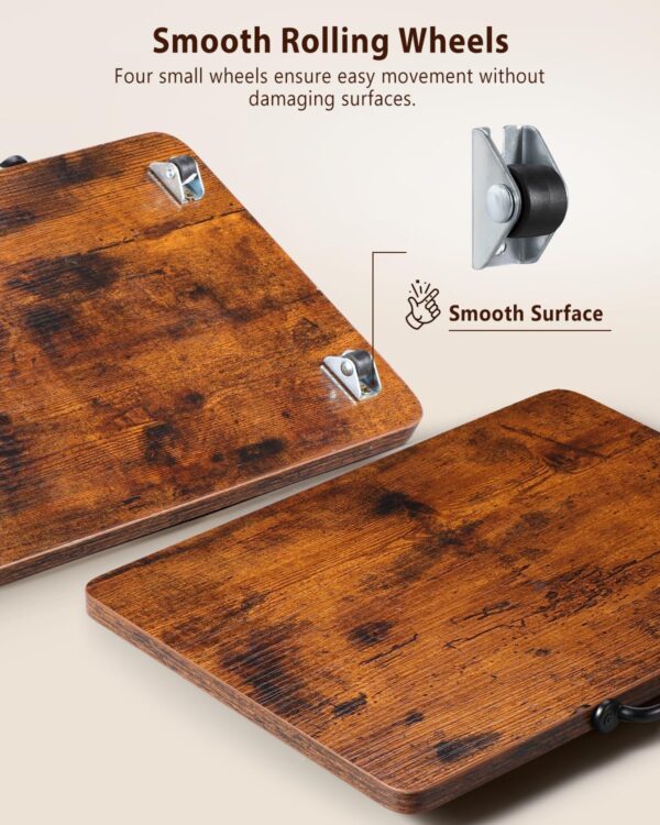Appliance Slider, Sliding Tray for Coffee Maker, Coffee Pot Slider for Countertop, Kitchen Appliance Rolling Tray with Rubber Wheels (Rustic Brown, Medium - Wide (13” x 9.5”)) - Image 3