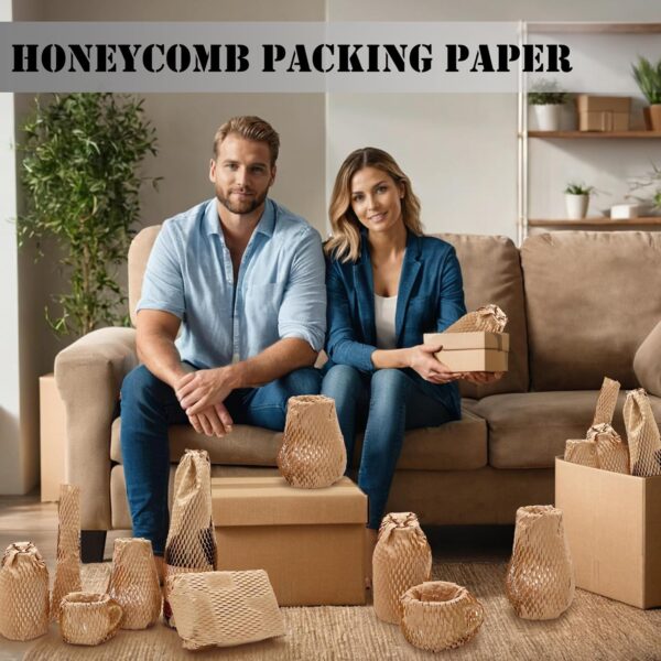 Honeycomb Packing Paper 15"x550" Packing Paper Substitute Alternative for Moving Shipping Wrapping Eco Protective Packaging Material Bubble Paper Wrapping Protective Roll - Image 6
