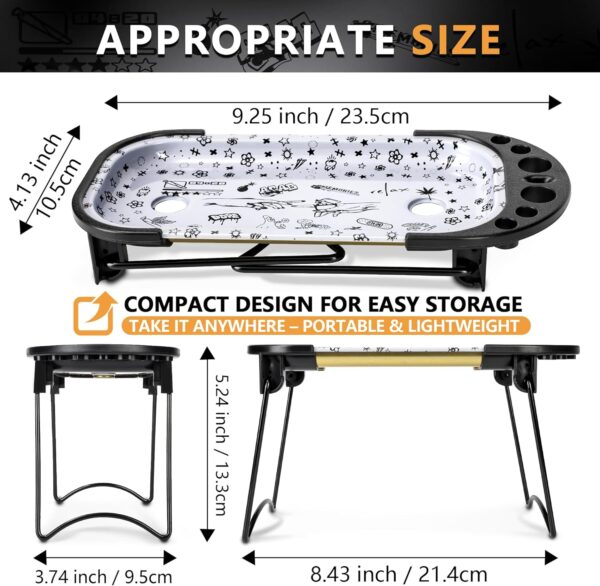 All-in-One Metal Rolling Tray Set with Cone Loader – Premium Foldable Tray, Pre Roll Machine, Ashtray, Candy Grinder & Storage – Fits King Size & 1 1/4 Papers - Image 5