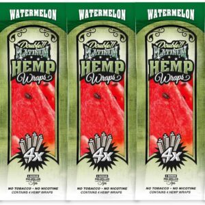 The Original Double Platinum Papers – Non GMO – 4 Sheets & Filters per Pack – 5 Pack - 20 Sheets total (Watermelon)