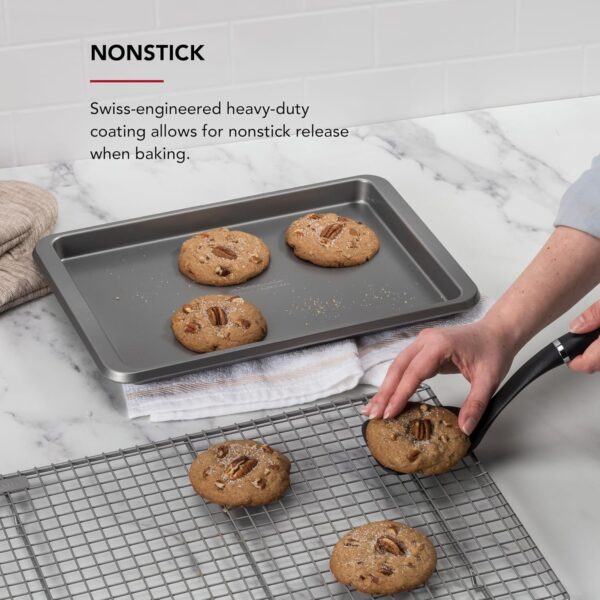 KitchenAid 9x13in Nonstick Aluminized Steel Baking Sheet, Contour Silver - Image 3