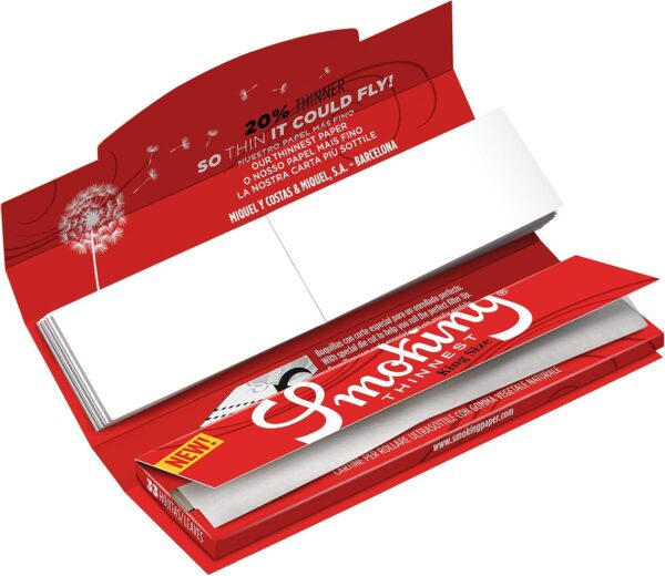 1 box - Smoking Thinnest King size rolling paper 24 booklets + tips - Image 2