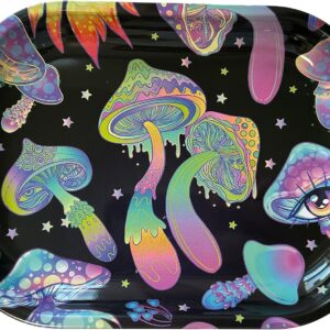 Rolling Tray “Neon Mushrooms” 5.5” x 7" Tobacco Smoke Accessories - Tray God
