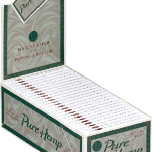 Pure Hemp Rolling Paper - 1 1/2 Size Cigarette Paper - Full Display Box of 25 Booklets (33 Leaves Per Book!)