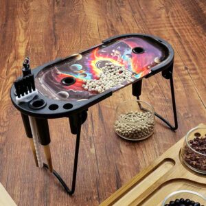 Decorative Metal Tray Set – Includes Foldable Stand & Accessories, Multi-Functional Large Tray with Stylish Pattern
