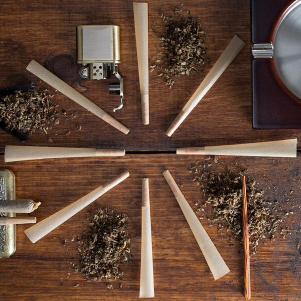 RAW Cones Classic King: 50 Pack Patented Slow Burning Cones Rolling Papers with Tips, All Natural RAW Paper, 109mm, Green Blazer Preroll Loader - Image 5