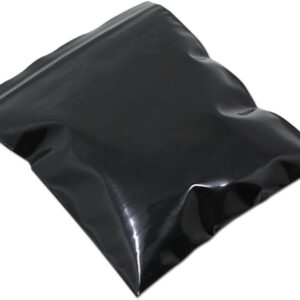 PABCK 100 Pieces Black Reclosable Zip Bags 5.1mil Thickness Poly Plastic Packaging Resealable Zipper Lock Closure Bag for Storage (3.1x4.7 inch)