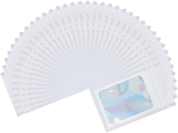 200Pcs Resealable Bags 3.5g, Ziplock Leakproof Reusable Storage Bags with Clear Window for Food Snack Jewelry Storage Supplies