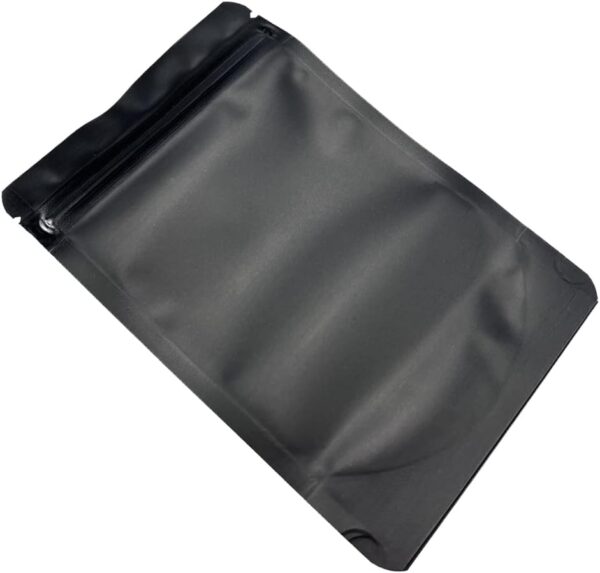 PABCK Stand-Up Resealable Heat Seal Bags 3.55mil Thick Mylar Frosted Black Foil Sealed Bags 50 Pieces 3.35x5.1 inch for Zip Packaging Lock Food Storage Pouch - Image 5