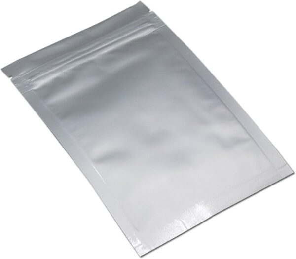 Flat Mylar Bags Zipper Lock Foil Bag 4 Mil Silver for Zip Food Storage Lock Resealable Aluminum Mylar Pouch Heat Sealable with Tear Notch (100, 3.3x5.5 inch) - Image 3