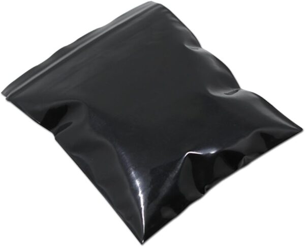 PABCK 100 Pieces Black Reclosable Zip Bags 5.1mil Thickness Poly Plastic Packaging Resealable Zipper Lock Closure Bag for Storage (3.9x5.9 inch)