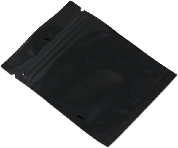 100 Pack Mylar Bags for Zip Reusable Small Aluminum Foil Lock Package Bag Candy DIY Chocolate Coffee Nut Food Long Term Storage Zipper Lock Packaging Bag with Tear Notch (Black, 2.3x3.1 inch) - Image 3