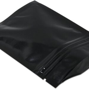 100 Pack Mylar Bags for Zip Reusable Small Aluminum Foil Lock Package Bag Candy DIY Chocolate Coffee Nut Food Long Term Storage Zipper Lock Packaging Bag with Tear Notch (Black, 2.3x3.1 inch)