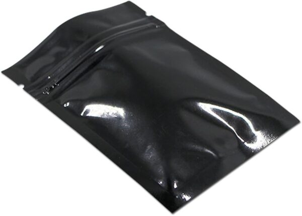 100 Pack Mylar Bags for Zip Reusable Small Aluminum Foil Lock Package Bag Candy DIY Chocolate Coffee Nut Food Long Term Storage Zipper Lock Packaging Bag with Tear Notch (Black, 2.3x3.1 inch) - Image 2