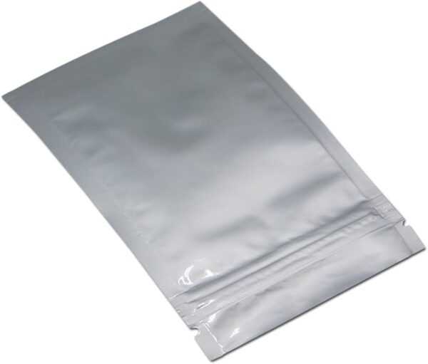 Flat Mylar Bags Zipper Lock Foil Bag 4 Mil Silver for Zip Food Storage Lock Resealable Aluminum Mylar Pouch Heat Sealable with Tear Notch (100, 3.3x5.5 inch) - Image 4