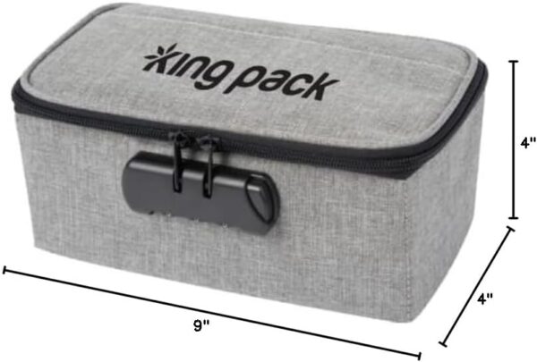 Stash Bag - Smell Proof Carrying Bag with Lock - Odor Free Container - Durable Construction With Lock - Secure and Stylish Storage for Home or Travel - Heather Gray - 9 ½" x 4 ½" x 4" - Image 10