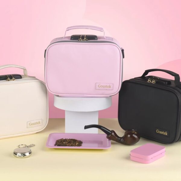 Pink PU Leather Cosmetic Bag with Combination Lock, Heavy Duty Makeup Box case with Shoulder Strap for Home and Travel, Great Gift for Women. - Image 5