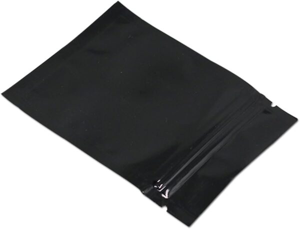 100 Pack Mylar Bags for Zip Reusable Small Aluminum Foil Lock Package Bag Candy DIY Chocolate Coffee Nut Food Long Term Storage Zipper Lock Packaging Bag with Tear Notch (Black, 2.3x3.1 inch) - Image 4