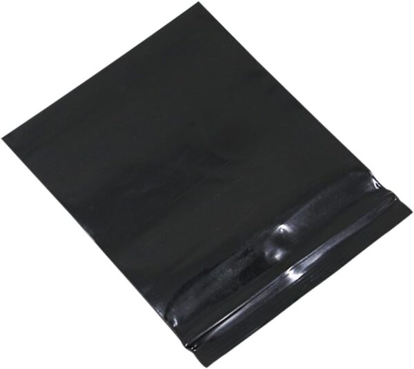 PABCK 100 Pieces Black Reclosable Zip Bags 5.1mil Thickness Poly Plastic Packaging Resealable Zipper Lock Closure Bag for Storage (3.9x5.9 inch) - Image 3