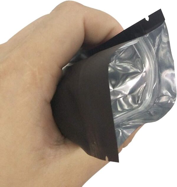 100 Pack Smell Proof Bags 3 x 4 Inch Resealable Mylar Bags Foil Pouch Bag Flat Bag Matte Black - Image 3
