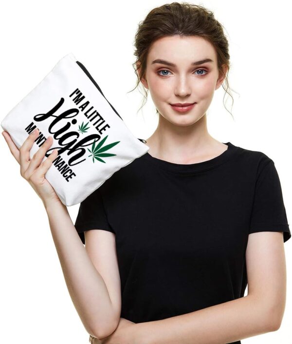 Funny Leaf Makeup Bag Gift for Women Best Friends Sister Teen Girls | Cute 100% akeup Zipper Pouch Bag Cosmetic Travel Accessories Bag Toiletry Case Gifts for Birthday Christmas - Image 5