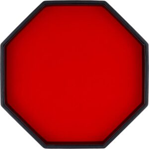 Dice Rolling Tray, Felt Lined PU Leather Octagon Dice Tray for Dungeon Crawler Games, Red