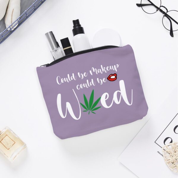 Makeup Bag, Travel Cosmetic Bag, For Women Best Friends Sister Funny Weed Gifts, Small Makeup Zipper Pouch Travel Accessories Organizer Bag Toiletry Case Gifts for Birthday Christmas. Purple - Image 7