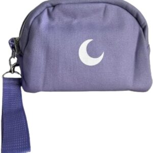 Brando Moon Smell Proof Makeup Bag with Moon - Carbon Neutralizing Fabric - Air Tight Zippers (Purple)