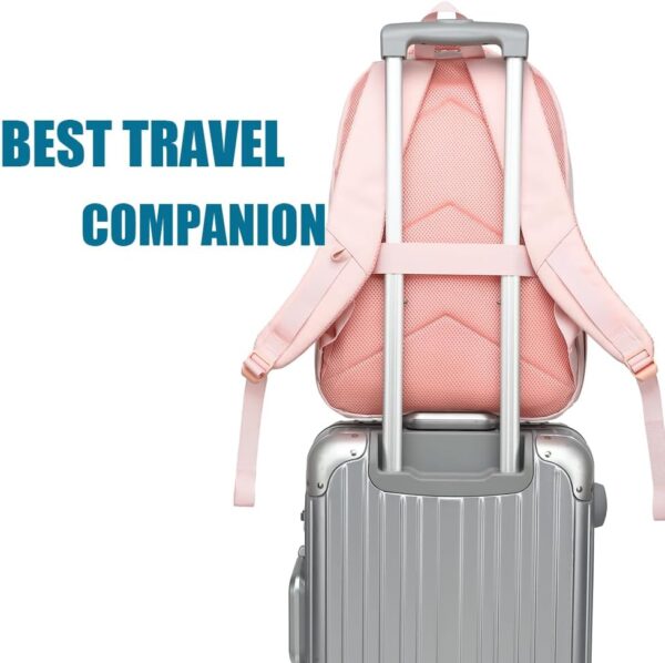 Smell Proof Backpack with Lock,Water Resistant Smell Proof Bags Travel Laptop Backpack,Large Capacity Carbon Enduring Smell Proof Stash Bag with Lock for Men Women (Pink) - Image 7