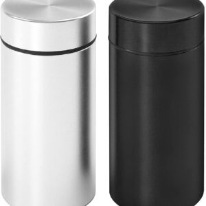 OZCHIN Aluminum Storage Jar Portable Airtight Smell Proof Container Bottle Multipurpose Storage Container for Spices, Coffee & Teas 80ml (Silver&Black)