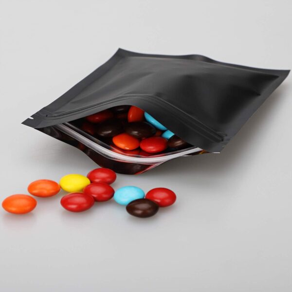 200pcs 3"X 4" Smell Proof Bags Resealable Mylar Bags Foil Pouch Double-Sided Flat Zip lock Bag Matte Black… - Image 5