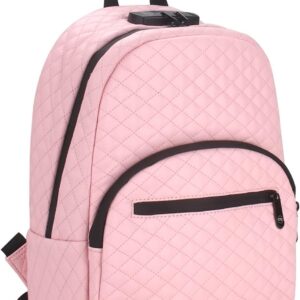 FIREDOG Smell Proof Backpack with Lock for Men Women Travel (Pink, 9.5x5x13 Inch)