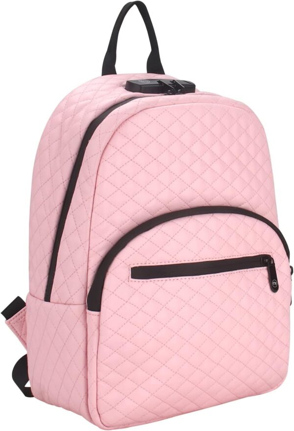 FIREDOG Smell Proof Backpack with Lock for Men Women Travel (Pink, 9.5x5x13 Inch)