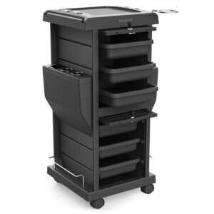 TASALON Ultimate Salon Station Cart 6 Lockable Trays & 2 Tray Holders