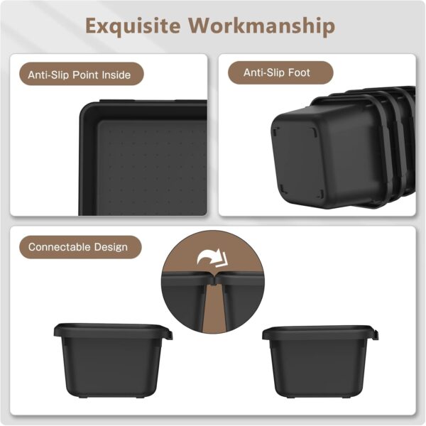 【More Larger Size】A-LUGEI【69Pcs】【5 Size】 Tool Box Organizer Tray Divider Set, 【Black】 Desk Drawer Organizer, Garage Organization and Storage Toolbox for Rolling Tool Chest Cart Cabinet WorkBench Parts - Image 7