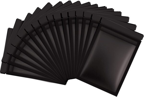 Blulu 100 Pieces Resealable Foil Proof Bag Foil Pouch Flat Bag for Party Favor Food Storage(4 x 6 Inches,Black)