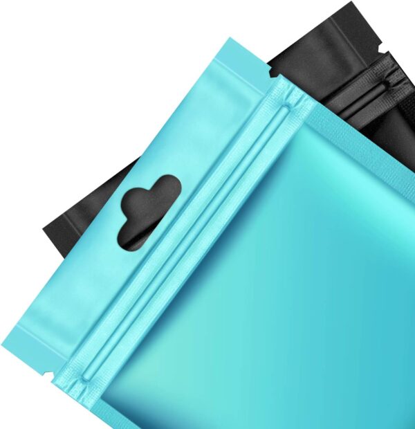 200 Pieces Film Resealable Bags Polyester Odor Proof Bags Aluminum Foil Food Storage Metallic Flat Zipper Sealable Pouch for Small Business Packaging Weed Candy Sample(3.1 x 5.1 Inch,Multicolor) - Image 6