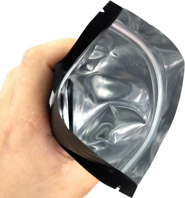 STUs 100 Pack Mylar Stand-Up Bags 5.5 x 7.9 Inch Smell Proof Bags Foil Pouch Double-Sided Mylar Bag Matte Black - Image 5
