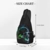 Marijuana Pot Leaf Weed Skull Crossbody Chest Bag for Women Men, Daypack Sling Backpack for Travel Sport Running Hiking - Image 2