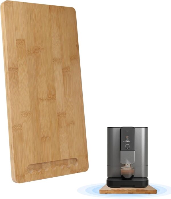 Bamboo Sliding Appliance Tray,Coffee Maker Slider Tray with Rubber Wheels, Countertop Pull Out Organizer for Coffee Machines,Air Fryers and Other (Natural, Small-Long(7.5”W x 14.5”L))